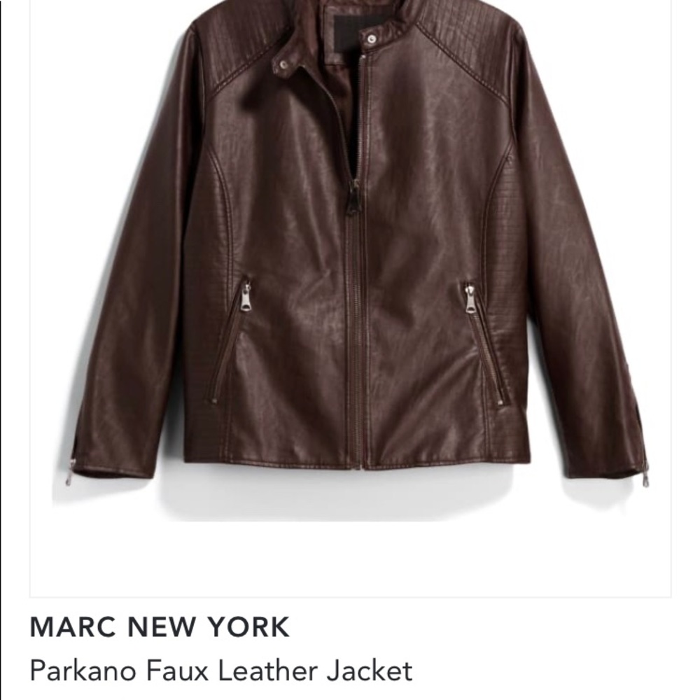 Marc New York Faux Leather Jacket Burgundy S  Stitch Fix NWT - Picture 5 of 7